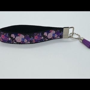 Pretty purple floral keychain